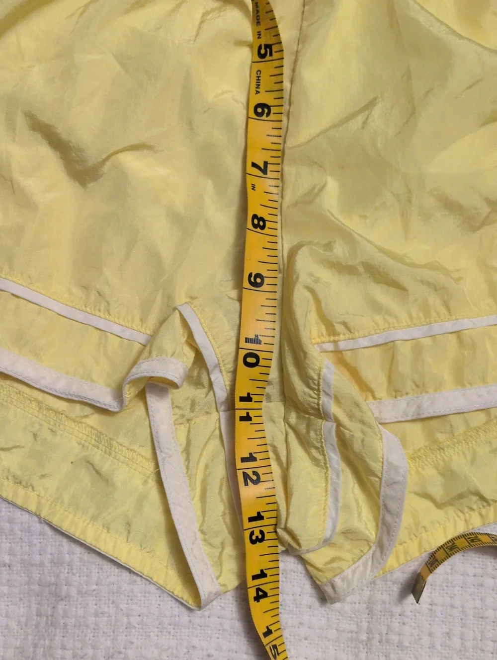 Free People Yellow Athletic Running Shorts with White Trim